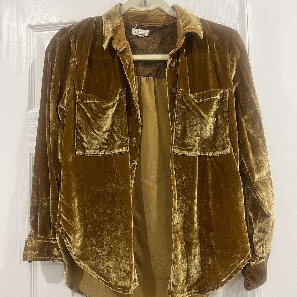 Pilcro Relaxed Velvet Buttondown